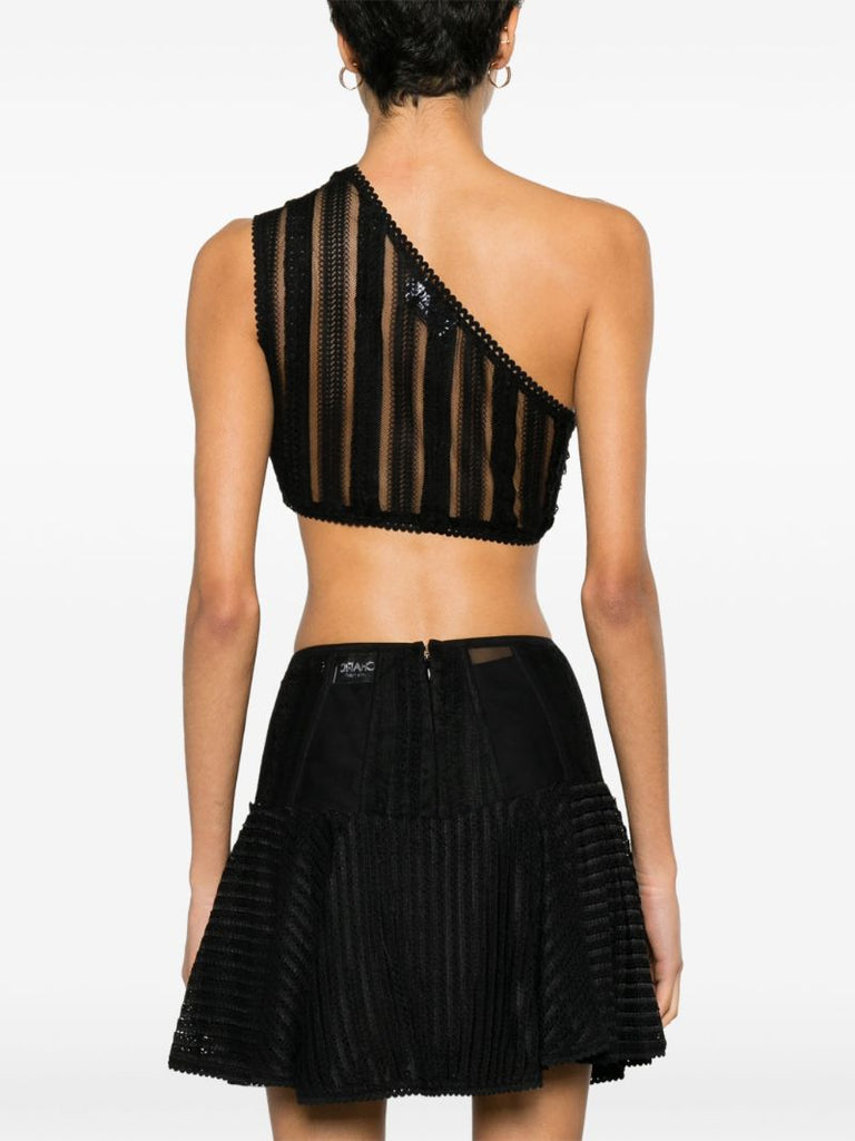 Black Marthy Lace Crop Top