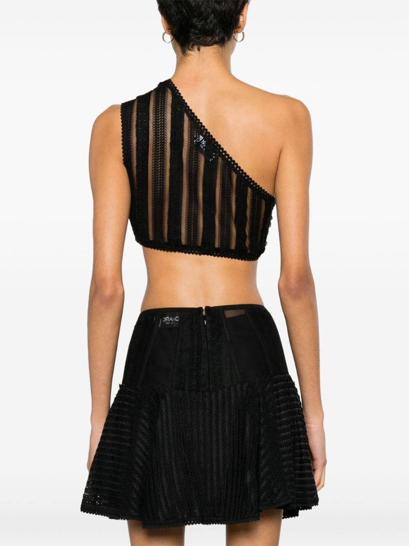 Black Marthy Lace Crop Top