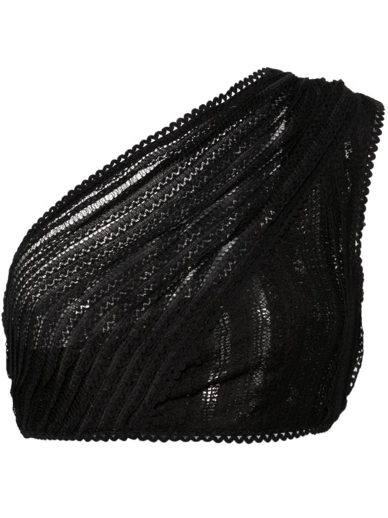 Black Marthy Lace Crop Top