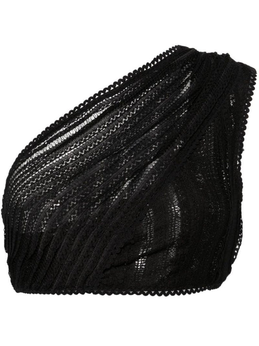 Black Marthy Lace Crop Top