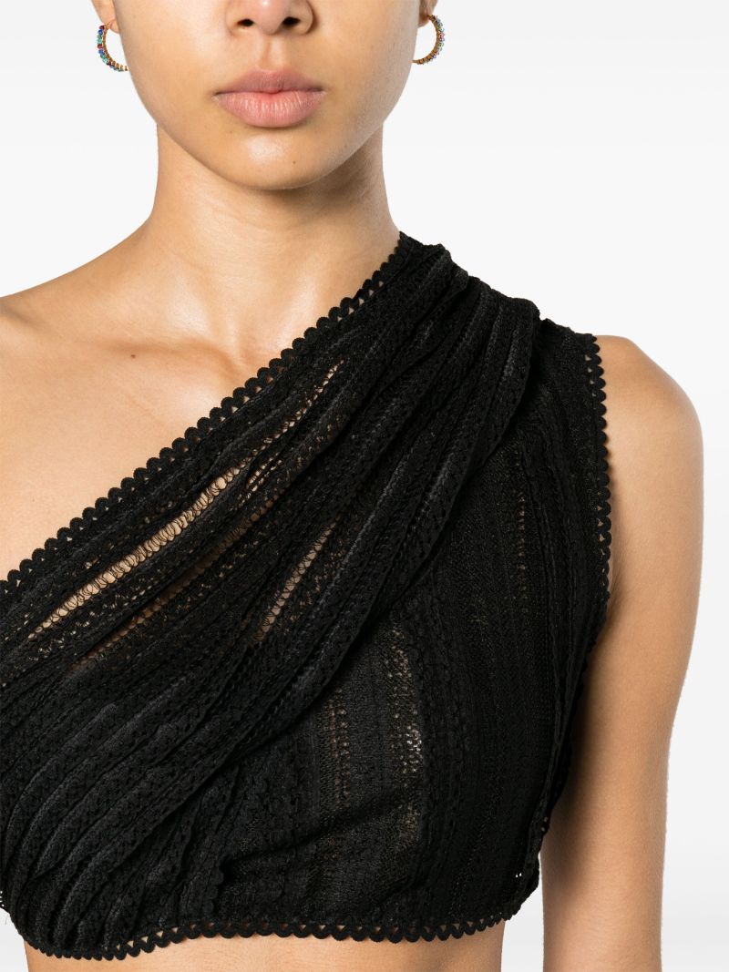 Black Marthy Lace Crop Top