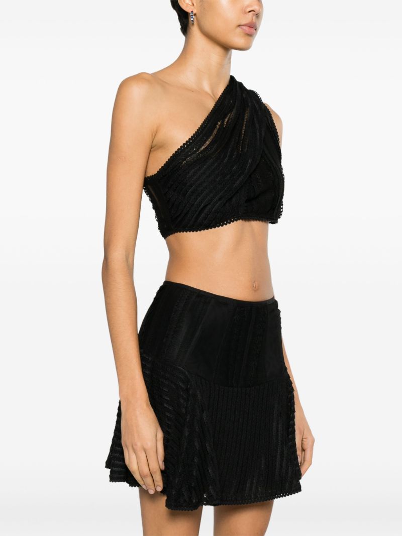 Black Marthy Lace Crop Top