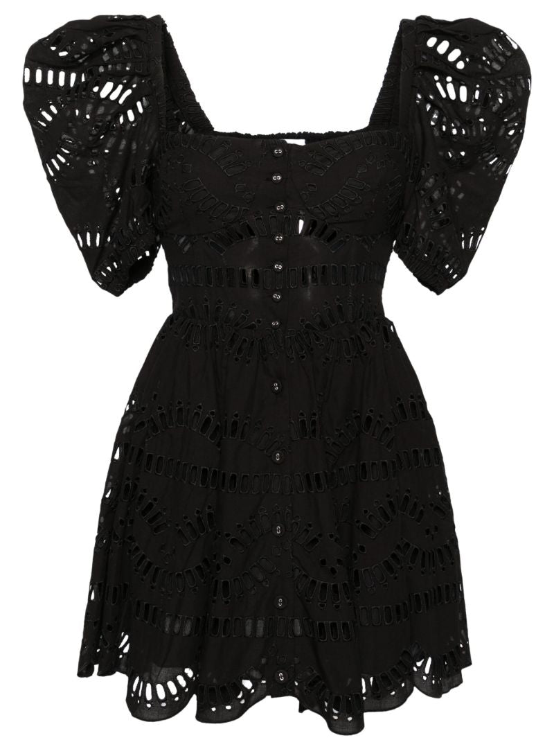 Black Ayiak Broderie Anglaise Mini Dress