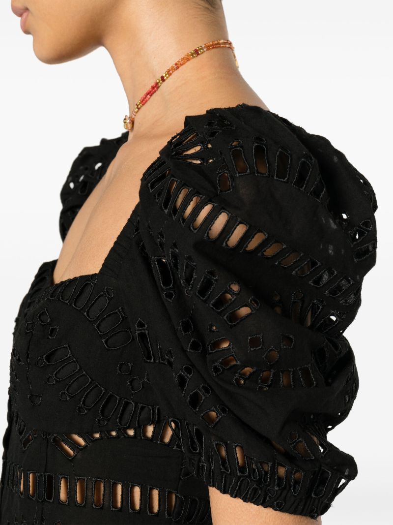 Black Ayiak Broderie Anglaise Mini Dress