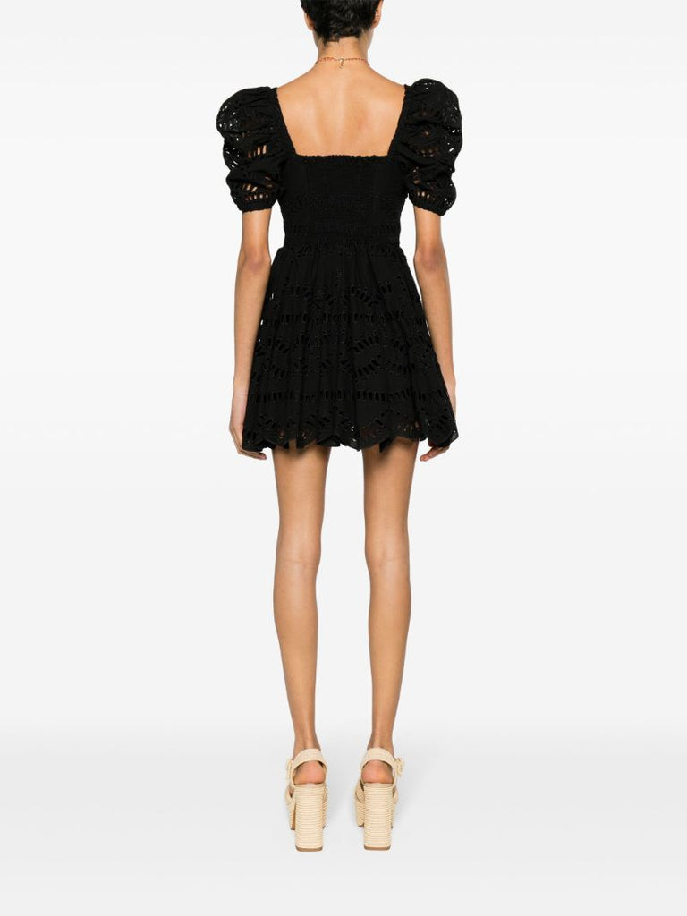 Black Ayiak Broderie Anglaise Mini Dress