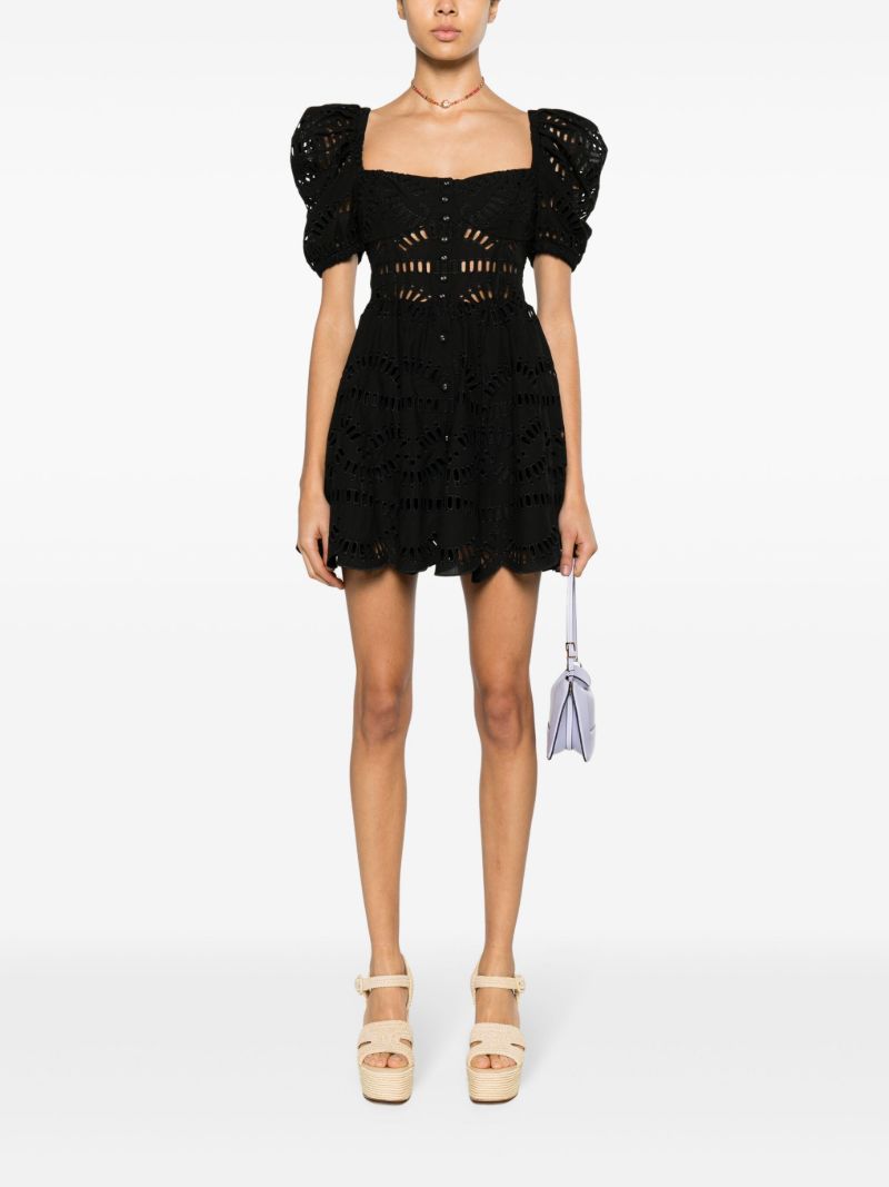 Black Ayiak Broderie Anglaise Mini Dress