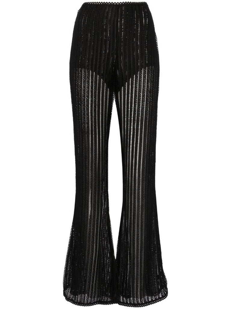 Black Youssy Lace Flared Trousers