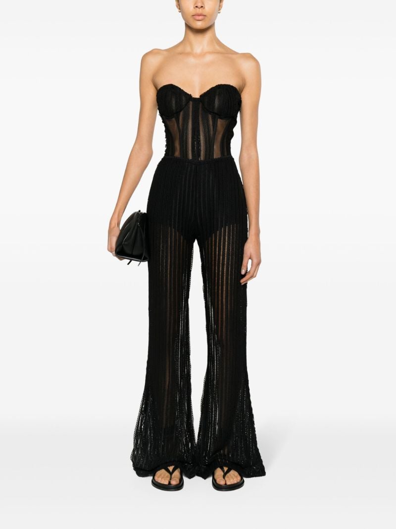 Black Youssy Lace Flared Trousers