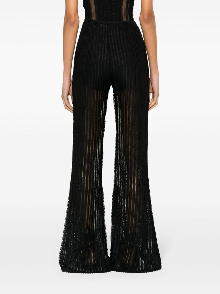 Black Youssy Lace Flared Trousers