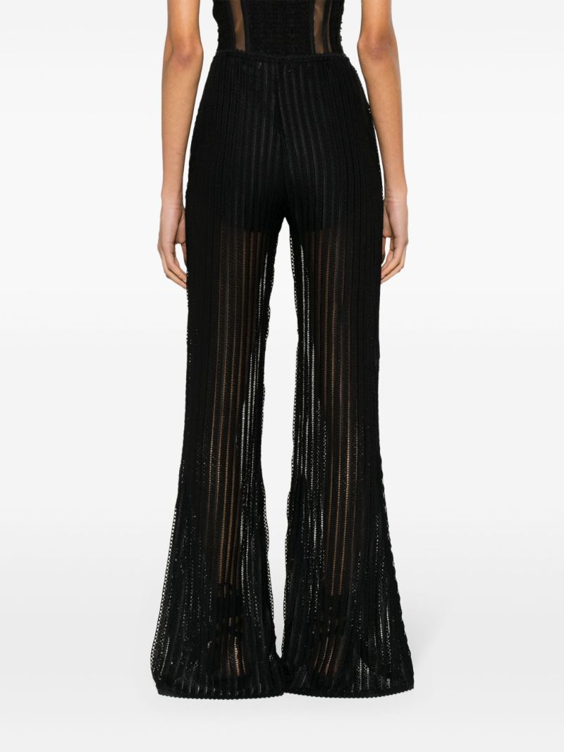 Black Youssy Lace Flared Trousers