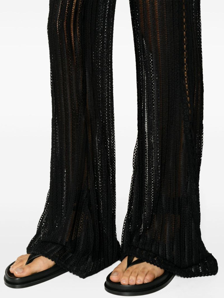 Black Youssy Lace Flared Trousers