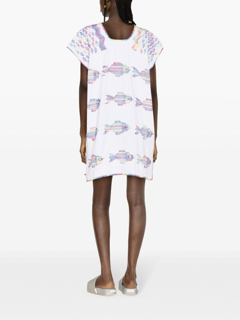 White Embroidered Cotton Dress