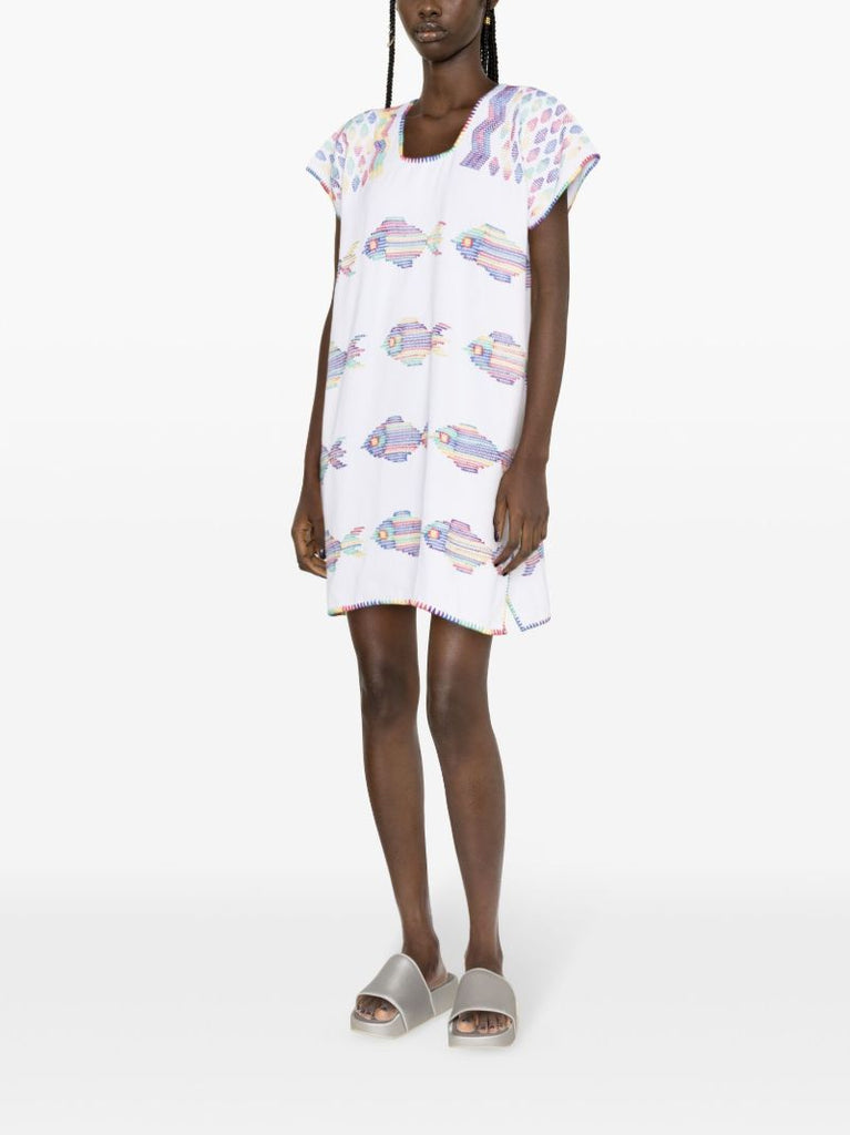 White Embroidered Cotton Dress