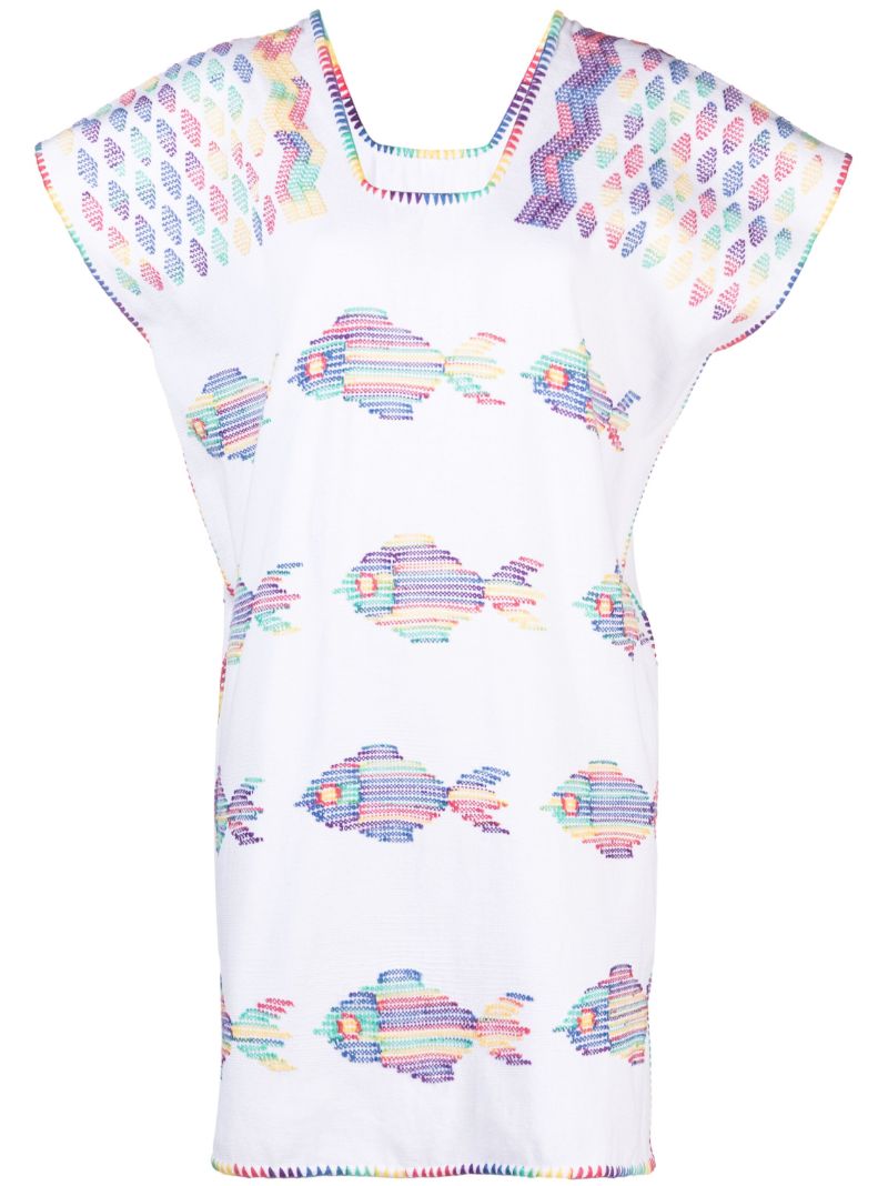 White Embroidered Cotton Dress