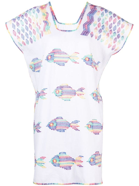 White Embroidered Cotton Dress