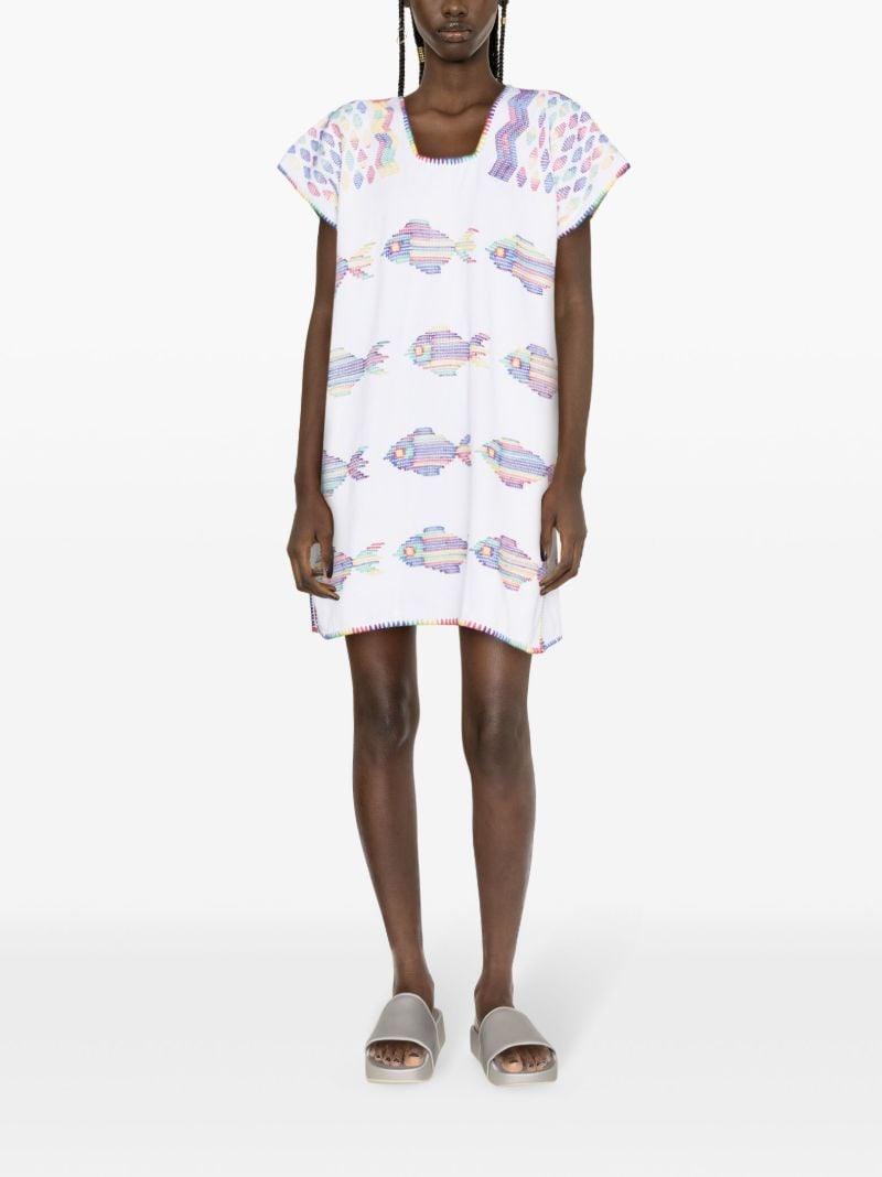 White Embroidered Cotton Dress