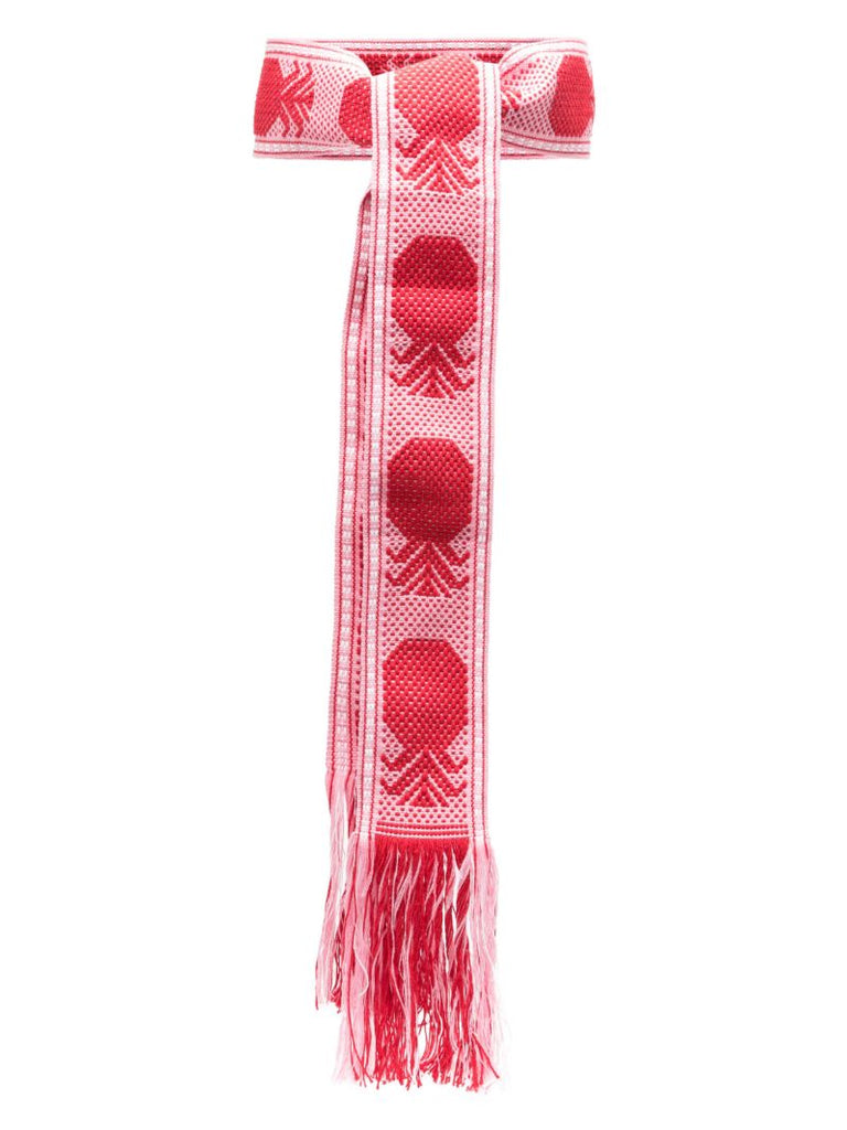 Red Jacquard Cotton Belt