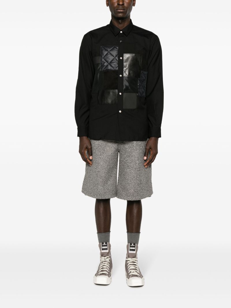 Black Ripstop Patchwork Shirt