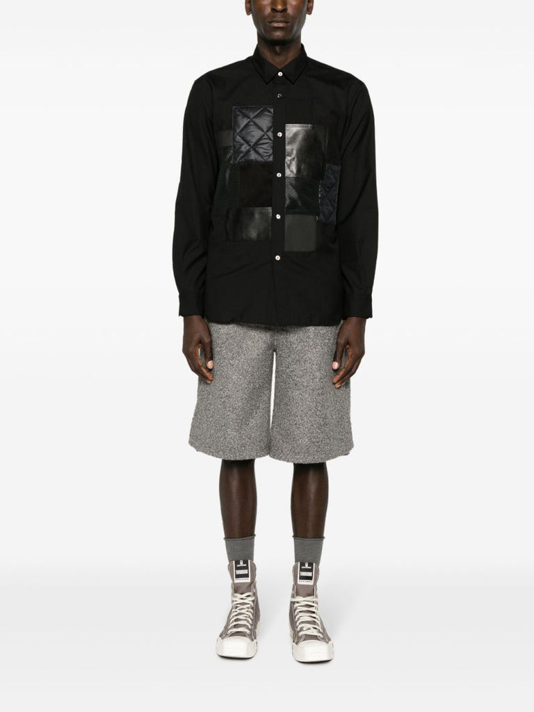 Black Ripstop Patchwork Shirt