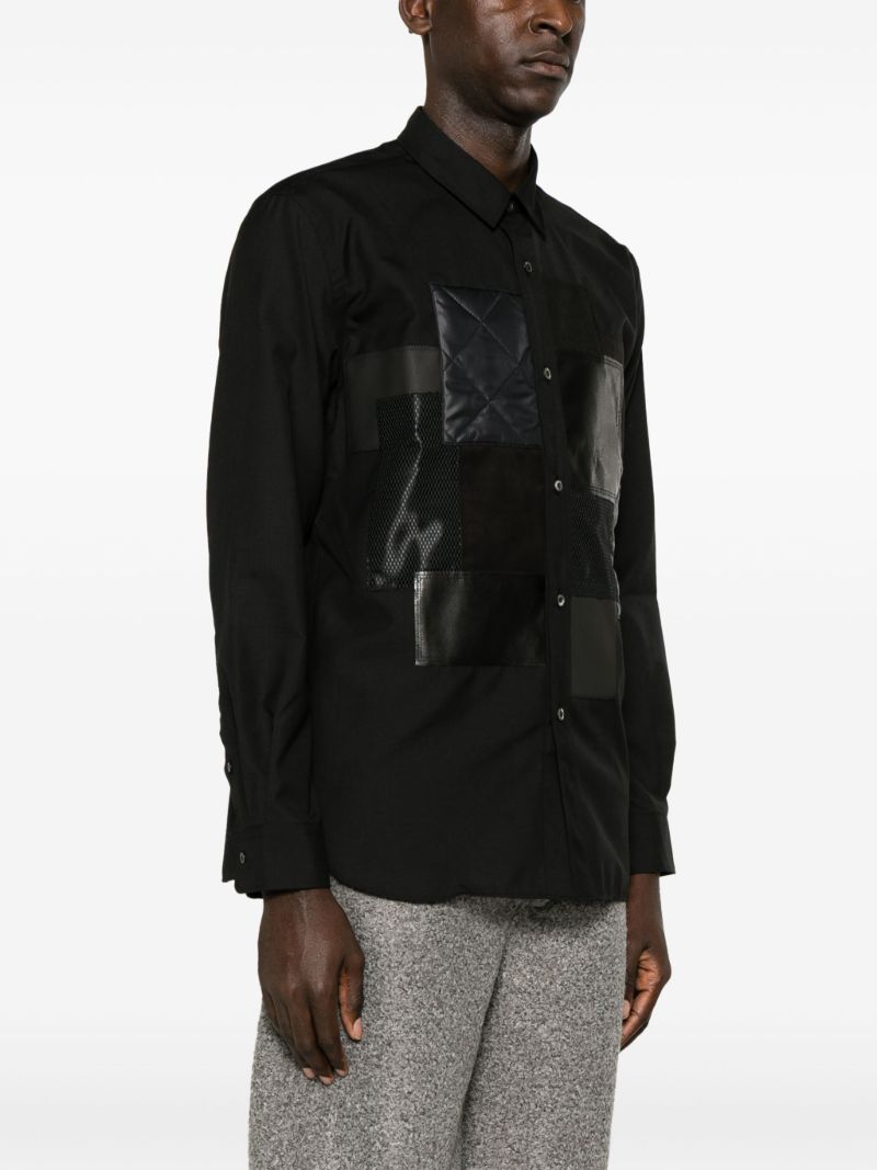 Black Ripstop Patchwork Shirt