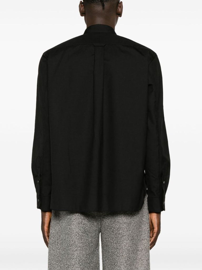 Black Ripstop Patchwork Shirt