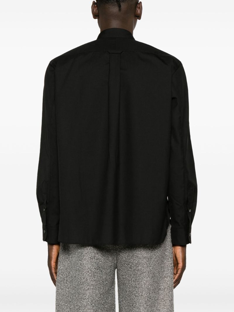Black Ripstop Patchwork Shirt