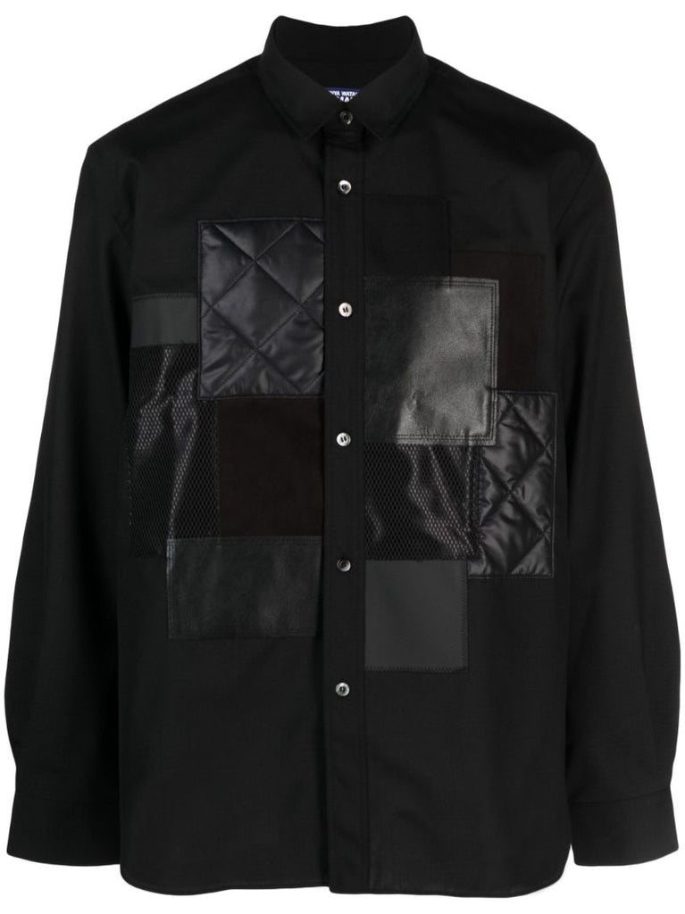 Black Ripstop Patchwork Shirt