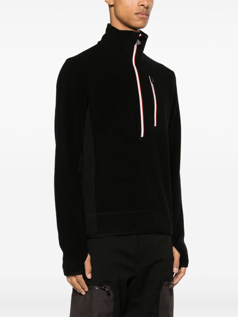 Black Half-zip Fleece Sweatshirt
