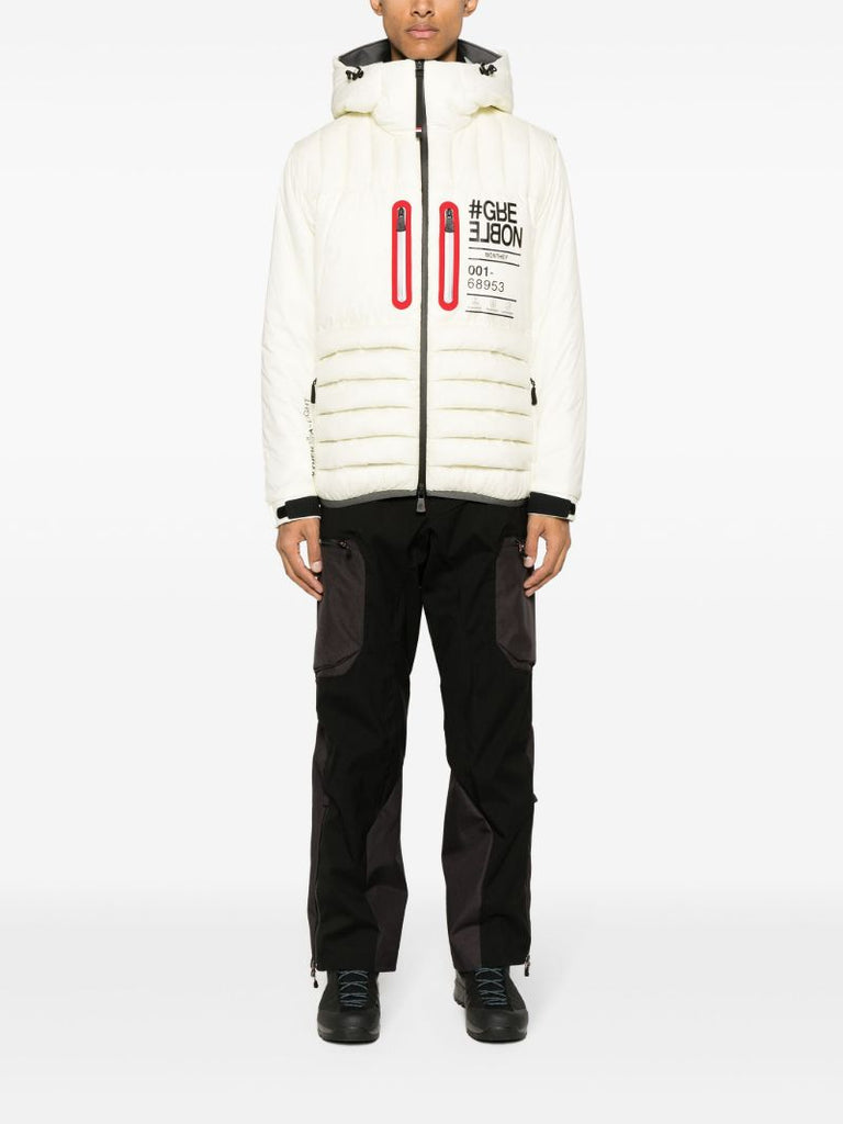 White Monthey Three-stripe Puffer Jacket