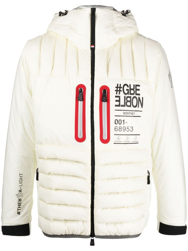 White Monthey Three-stripe Puffer Jacket
