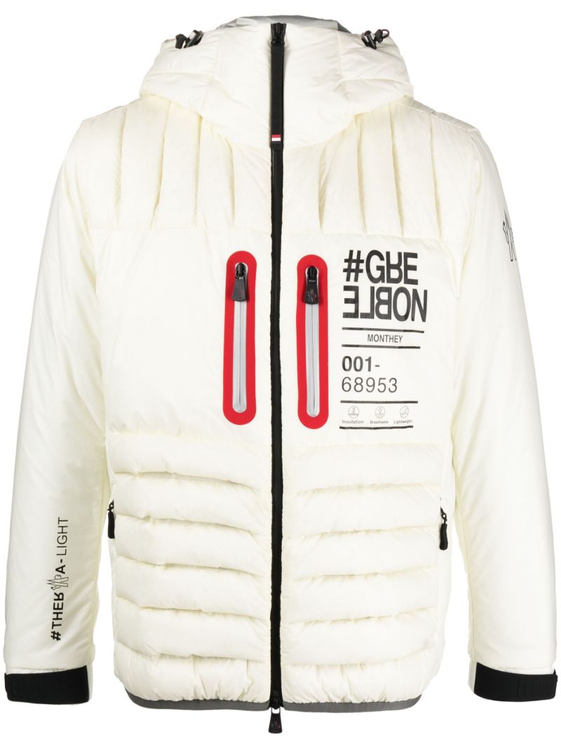White Monthey Three-stripe Puffer Jacket