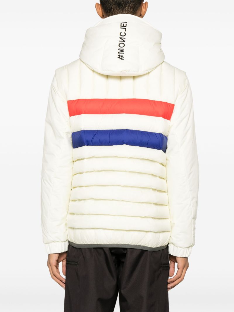 White Monthey Three-stripe Puffer Jacket