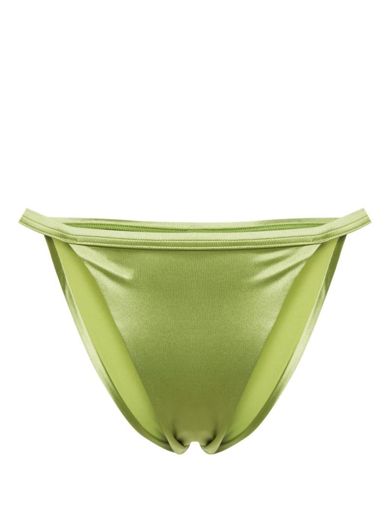 Green High Cut Metallic Bikini Bottom