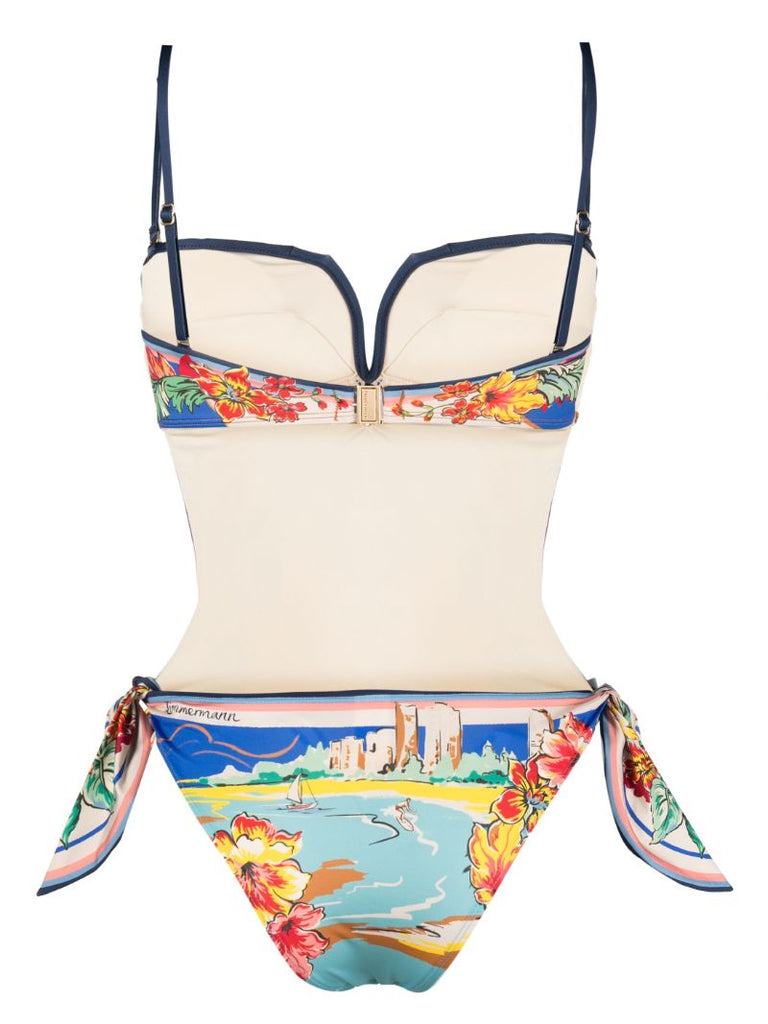 Blue Alight Nautical Map Swimsuit