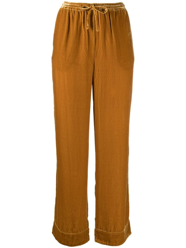 Gold-tone Aurelia Velvet Trousers