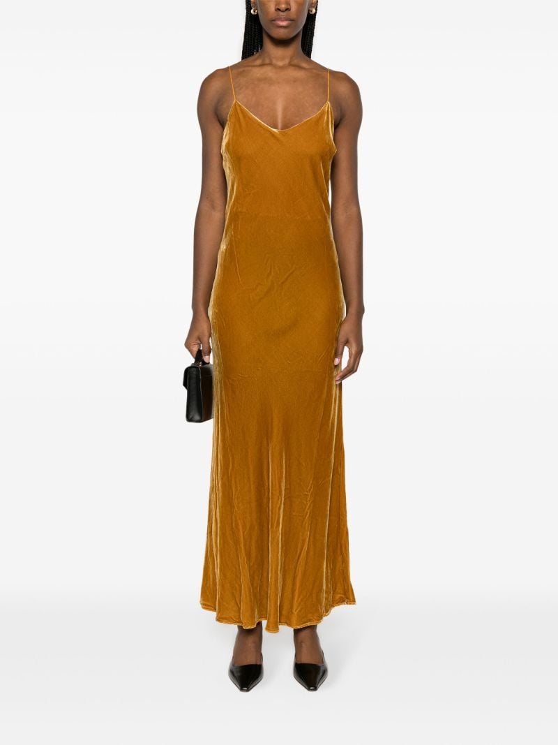 Gold-tone Lyon Velvet Maxi Dress