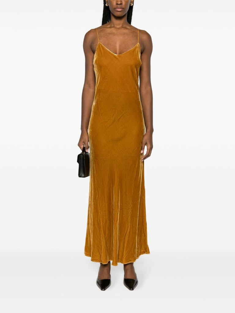 Gold-tone Lyon Velvet Maxi Dress