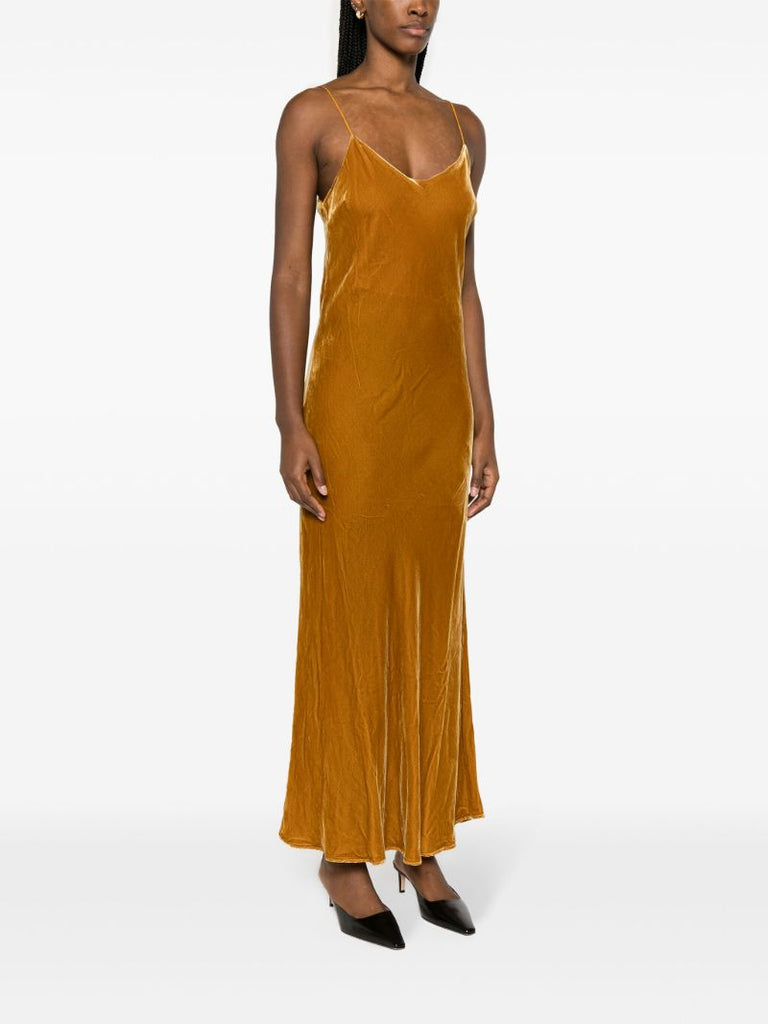 Gold-tone Lyon Velvet Maxi Dress