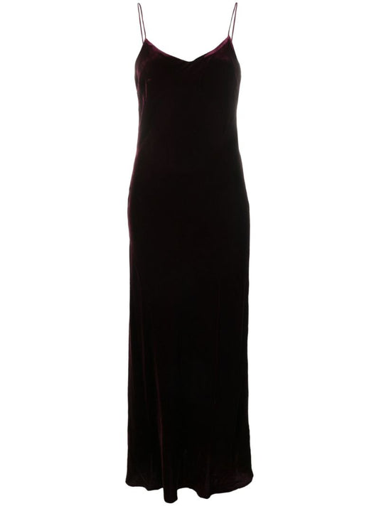 Purple Lyon Velvet Midi Dress