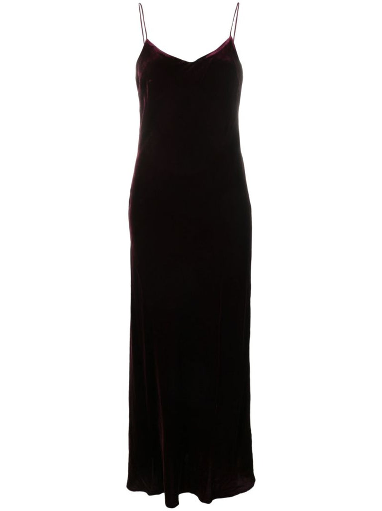 Purple Lyon Velvet Midi Dress
