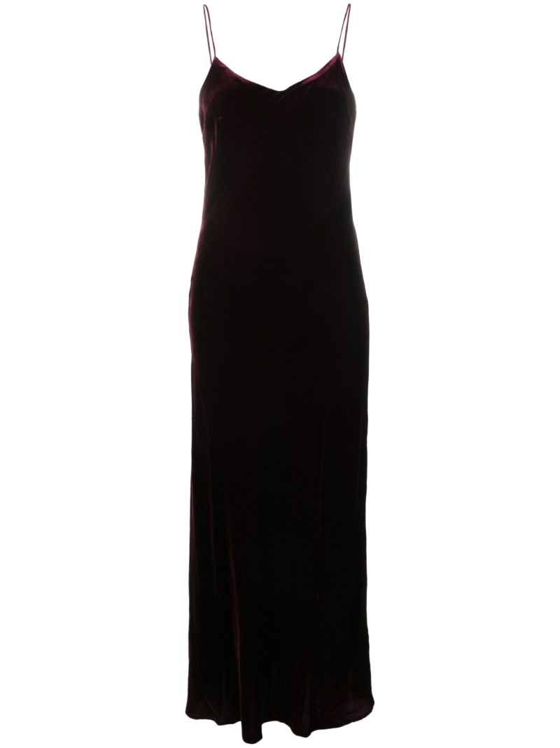 Purple Lyon Velvet Midi Dress
