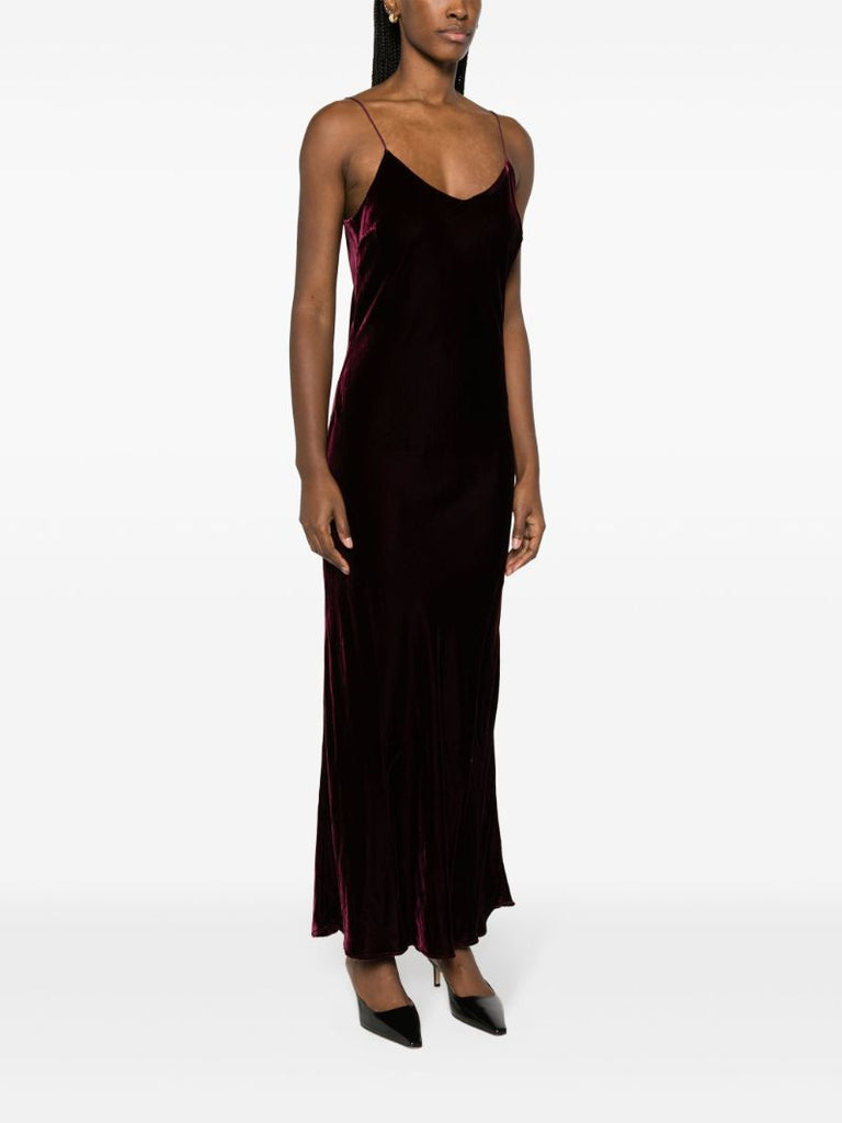 Purple Lyon Velvet Midi Dress