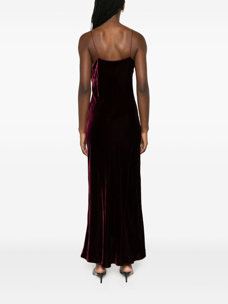 Purple Lyon Velvet Midi Dress
