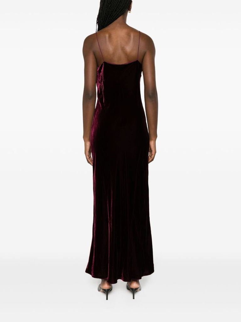 Purple Lyon Velvet Midi Dress