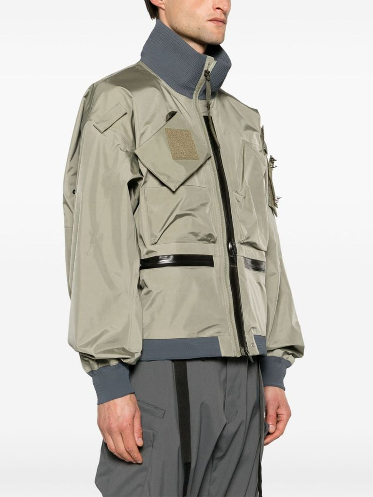 Green Zip-pocket Bomber Jacket