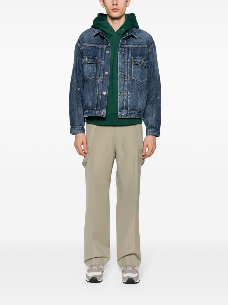 Blue Paint-splatter Denim Jacket
