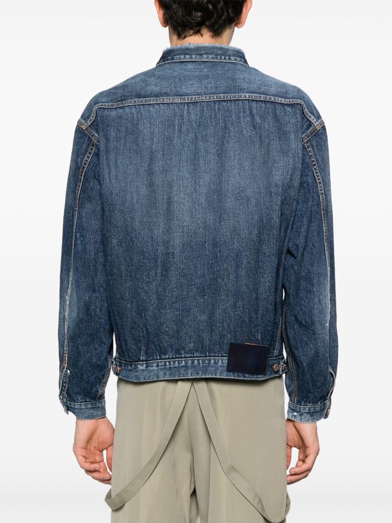 Blue Paint-splatter Denim Jacket
