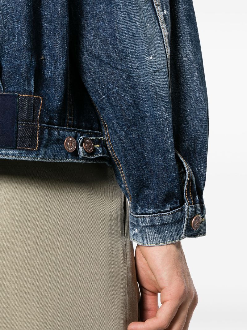 Blue Paint-splatter Denim Jacket