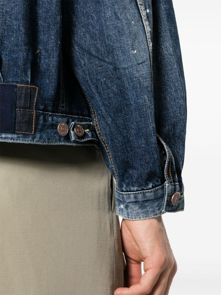 Blue Paint-splatter Denim Jacket