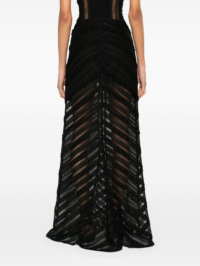 Black Oumary Lace Maxi Skirt